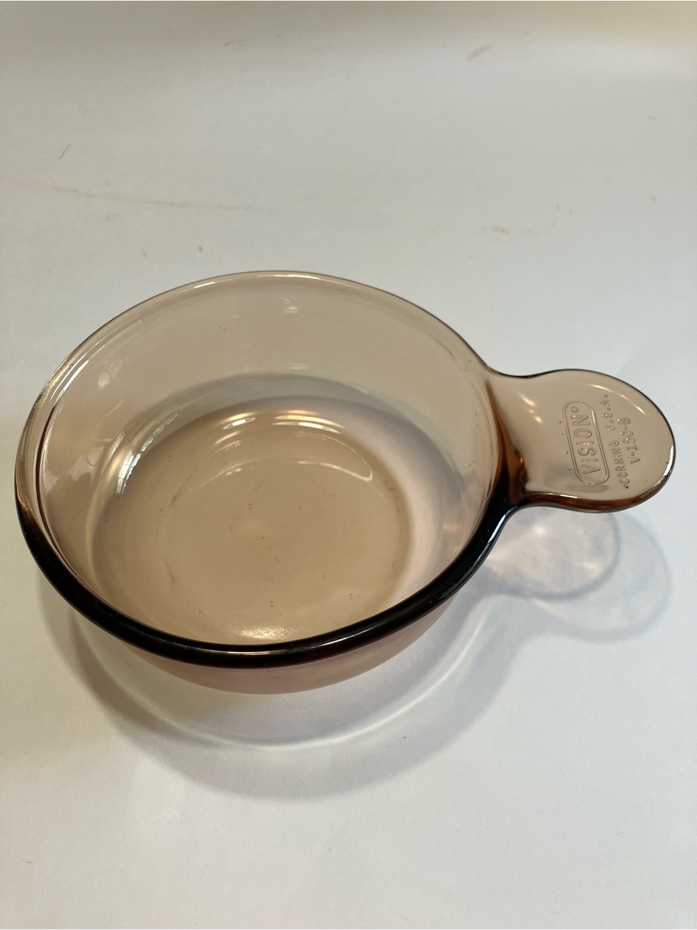 Vintage Corning Ware Visions Amber "Grab It" Heat 'n Eat Bowl No Lid